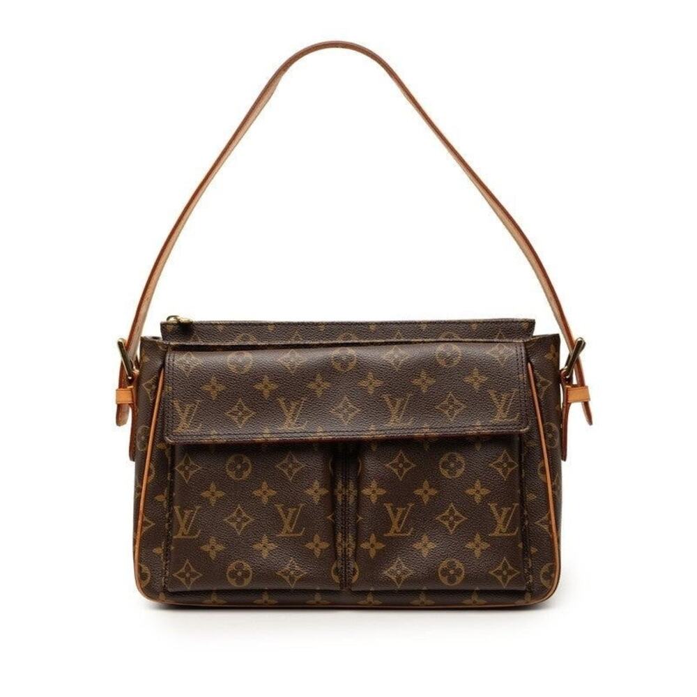 Louis Vuitton Monogram Vivacite GM One Shoulder Bag Brown
